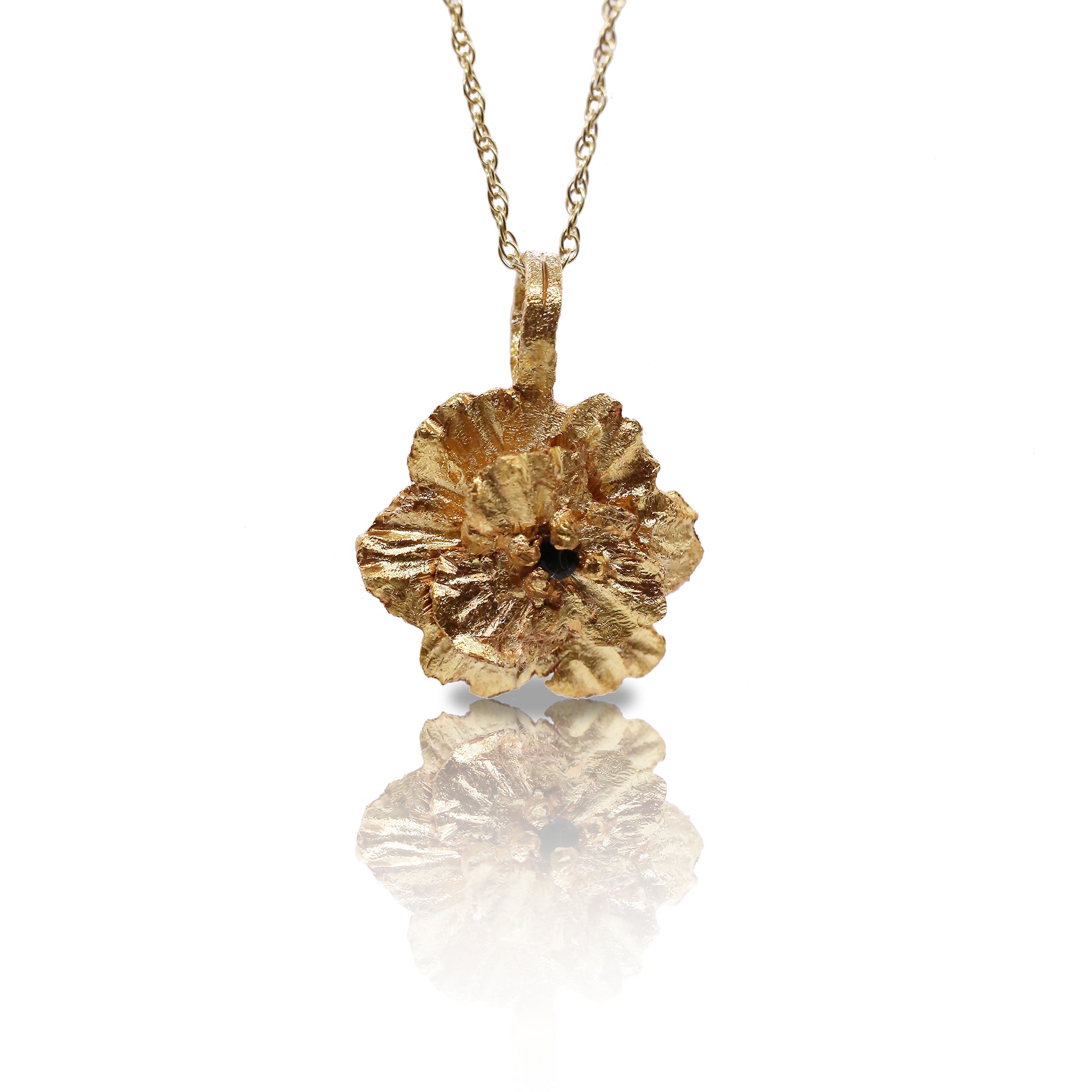 The Clematis Necklace with Dark Green Tourmaline